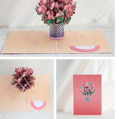 🌸3D Pop-Up Cherry Blossom Bouquet Card