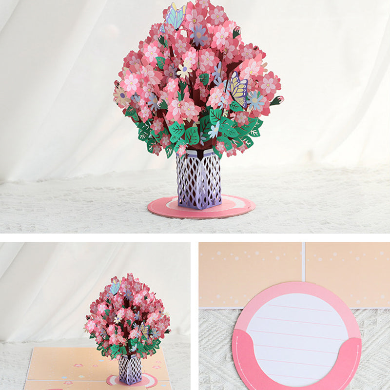 🌸3D Pop-Up Cherry Blossom Bouquet Card